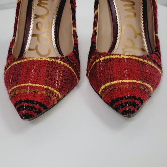 Sam Edelman Hazel Pointed Toe Pumps in Red Multi, sz 8 Wide - Picture 4 of 12